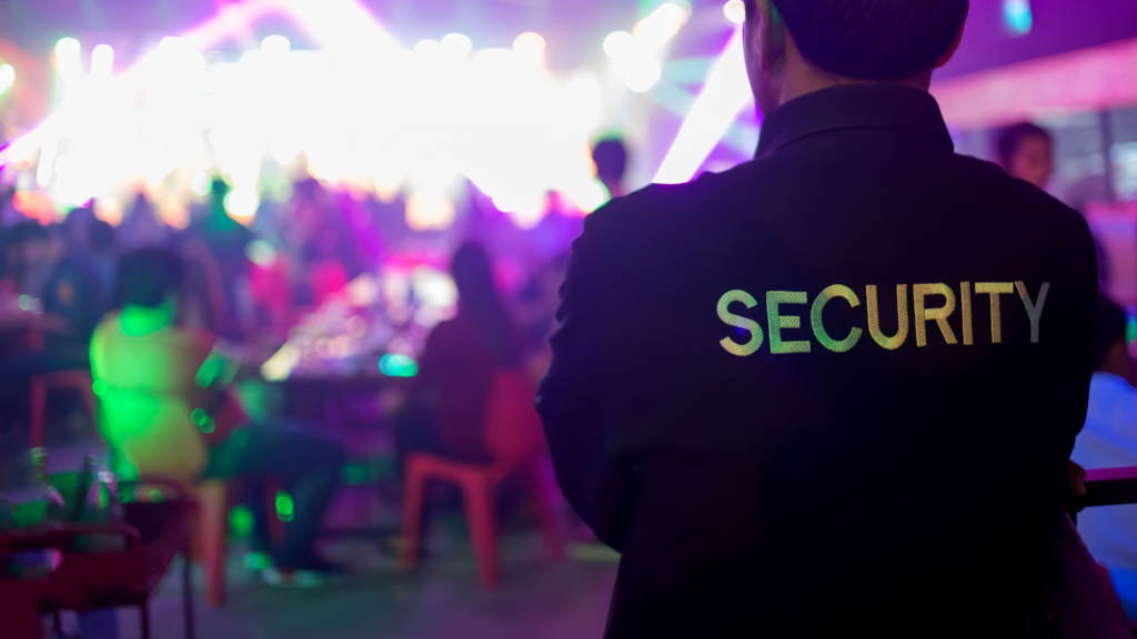 Security guard at an event concert premises